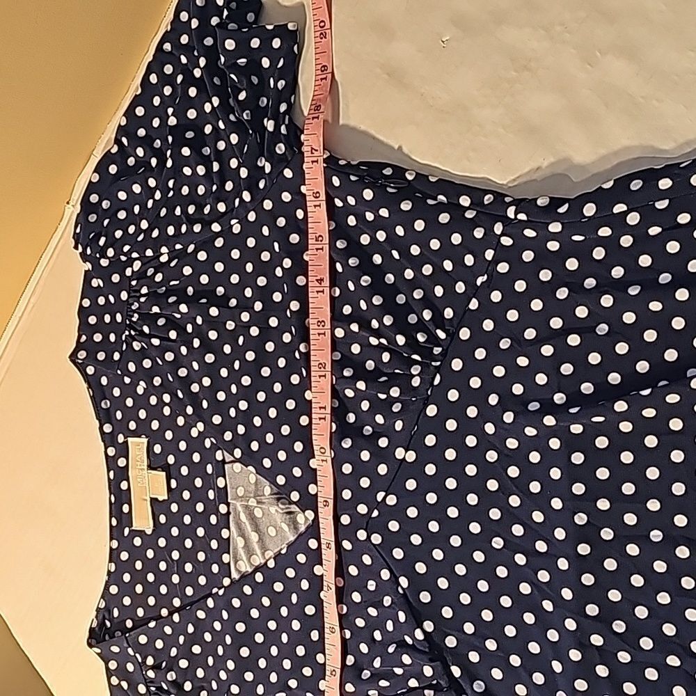 Michael Kors navy polka dot classic fitted style dress size small - Picture 12 of 13